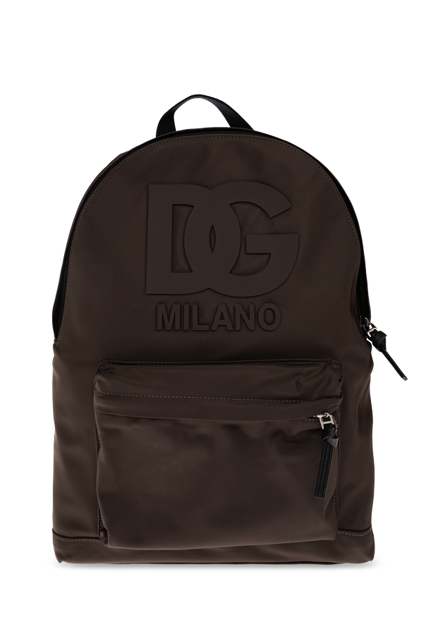 Dolce & Gabbana Kids Brown Designer Logo Backpack for Kids